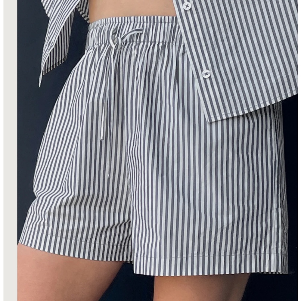 Striped blue boxer shorts